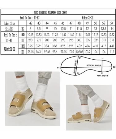 ZGDG Men's Diabetic Walking Shoes for Swollen Feet Pain Relief - Wide Width Orthopedic Slip-Ons for Elderly with Diabetes, Arthritis, Bunions - Size 13 Wide Beige - Buy Online on GoSupps.com