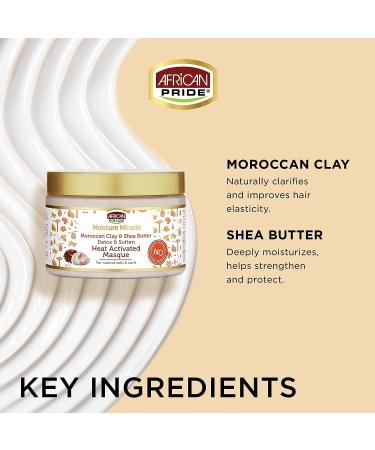 African Pride Moroccan Clay & Shea Butter Heat Mask - 12 oz Pack - Detoxify and Soften Natural Coils & Curls - Buy Online on GoSupps.com