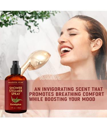 MAJESTIC PURE Eucalyptus Shower Steamer Spray - 100% Pure Essential Oil Mist - Aromatherapy Spa Room Spray - 2fl oz - Buy Online on GoSupps.com