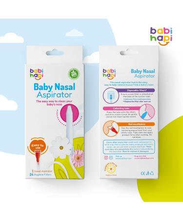 Babi Hapi Baby Nasal Aspirator with 24 Filters - Non-Toxic, BPA & Phthalate Free for Easy-to-Clean Baby Nose Relief - Buy Online on GoSupps.com