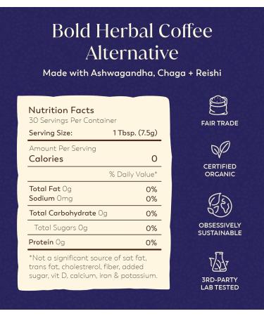 RASA Bold Superfunctional Coffee Alternative - Vegan Keto Ayurvedic Wellness Tonic with Chaga + Reishi (8 oz) - Buy Online on GoSupps.com