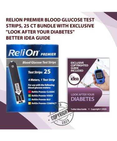 ReliOn Premier Blood Glucose Test Strips 25 Ct Bundle with Exclusive Look After Your Diabetes Guide - Buy Online on GoSupps.com