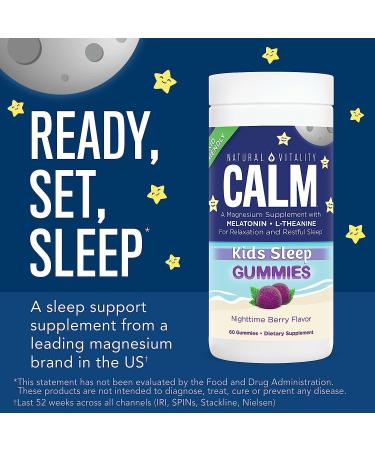 Natural Vitality Calm Magnesium Citrate Kids Supplement Stress Relief Gummies Supports a Healthy Response to Stress Gluten Free Vegan - Sweet Citrus (120 Gummies) & Nighttime Berry (120 Gummies) - Buy Online on GoSupps.com