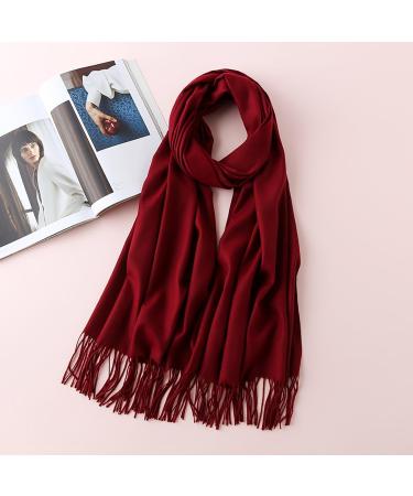Ladies Triangle Scarf - Warm Elegant Cotton Winter Wrap in Wine | Perfect Neck Warmer - Buy Online on GoSupps.com