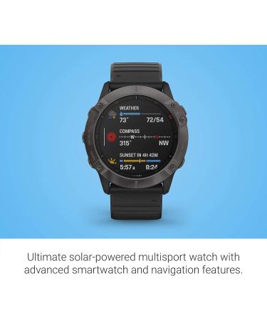 Garmin Fenix 6X Pro Solar GPS Watch | Mapping, Music, Pulse Ox Sensors | Dark Gray (Renewed) - Buy Online on GoSupps.com
