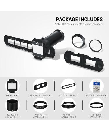 JJC Slide and Film Digitizing Adapter Kit | Negative to Digital Converter for Canon Nikon Sony Lenses | Replace Nikon ES-2 | Marco Lens Compatible - Buy Online on GoSupps.com
