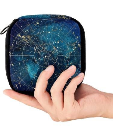 GIAPB Period Bag - Abstract Blue Astrolabe Color - Sanitary Napkin Storage & Makeup Pouch - Buy Online on GoSupps.com