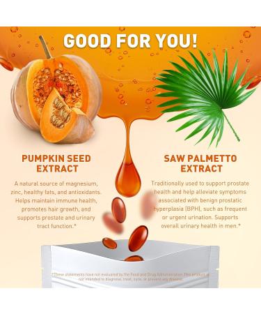 ACBUF Pumpkin Seed Oil with Saw Palmetto Capsules Pumpkin Seed Oil Softgels Cold Pressed Essential Fatty Acids & Phytosterols Non-GMO Supports Hair Urinary Bladder & Prostate Health - Buy Online on GoSupps.com