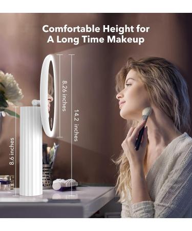 Midowall 8'' LED Light up Makeup Mirror | Touch Screen, 270 Rotation, Rechargeable | Brightness Adjustable Vanity Mirror with Lights - Buy Online on GoSupps.com