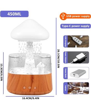 Cloud Rain Humidifier with 7 Color Changing Lights - Multifunctional Aroma Diffuser for Home - Grain - Buy Online on GoSupps.com