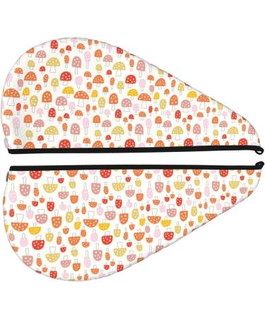 Hair Towel Wrap - Quick Drying Towel Turban with Button | Cute Cartoon Mushrooms Design - Buy Online on GoSupps.com