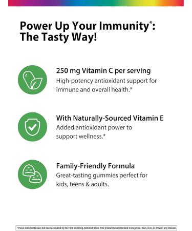 Rainbow Light Vitamin C Gummies with Vitamin E | 90 Count | Supports Immune & Antioxidant Health for Adults & Kids | Tangy Orange Flavor 90 Count (Pack of 1) - Buy Online on GoSupps.com