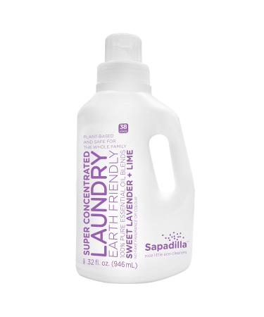 Sapadilla Sweet Lavender + Lime High Efficiency (he) Biodegradable Laundry Detergent Liquid , 32 Ounce