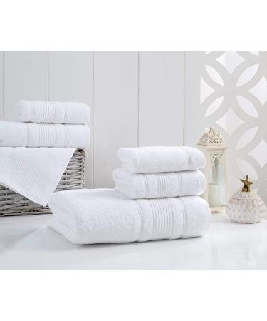 Qute Home 4-Piece Turkish Cotton Washcloths Set - Premium Quality, Quick Dry & Soft Towels for Bathroom - Absorbent Towel Set with 4 Wash Cloths (White) - Buy Online on GoSupps.com