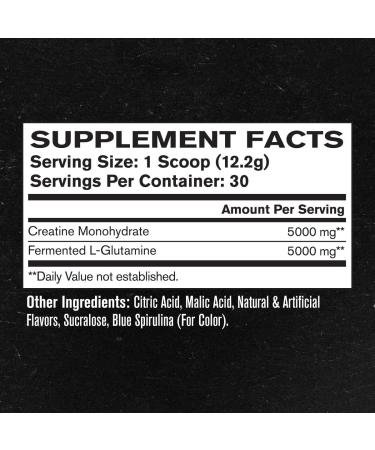Jacked Factory Creatine + Glutamine - Creatine Supplement with L-Glutamine for Muscle Recovery Muscle Growth Increased Strength (30 Servings Unflavored & 30 Servings Blue Raspberry) - Buy Online on GoSupps.com