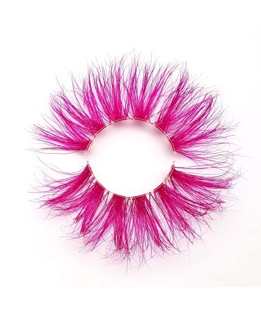MISSLADY 25mm Colored Lashes 30 Color/Style Options 3D Real Mink Strip Eyelashes Pink Mink Lashes (M3D-431, 25mm, 1 Pair, Gift Box)