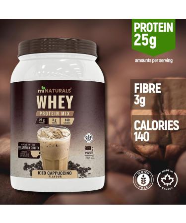 miNATURALS Whey Pure Isolate High Protein Drink Mix Powder For Shakes - 432g (Iced Cappuccino 900g) - with Inulin Fibre - Chicory Root Iced Cappuccino (900g) - Buy Online on GoSupps.com