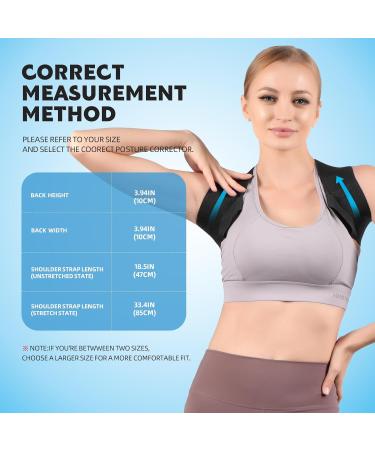 Back Brace for Posture Correction | Upper Back Support for Men & Women | Pain Relief for Lumbar Neck & Shoulders | Adjustable Black Clavicle Brace - Buy Online on GoSupps.com