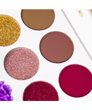 Portshade Palette: 10 High-Pigmented Eyeshadows in Red Rose Gold Silver & Brown - Glitter & Matte Makeup for Long-Lasting Looks | International Shipping Available - Buy Online on GoSupps.com