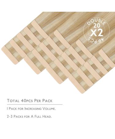 Buy If-of-Hearted Tape Extensions - 40PCs 80g 30cm Real Hair Dirty Blonde Highlights - Invisible Tape In Extensions - Buy Online on GoSupps.com