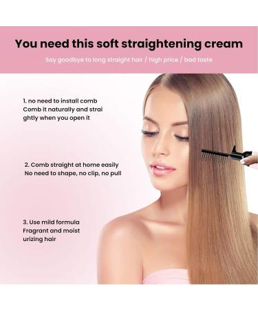 Hair Straight Cream with Comb 150ml Hair Straighten Treatment Cream with Brush Moisturizing Strengthening Smoothing Cream for Dry Hair - Buy Online on GoSupps.com
