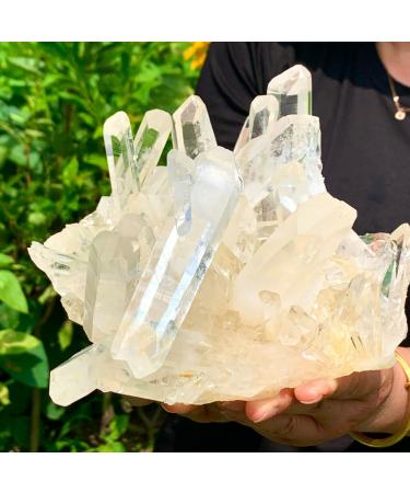 Natural Transparent White Quartz Crystal Cluster Specimen 1pc Decoration (Size : 200-250g)