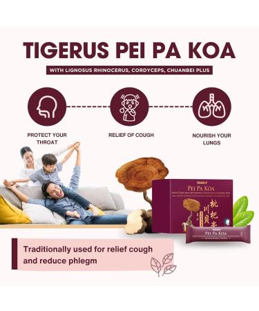 Tiger milk and honey - Pei Pa Koa with Lignosus Tiger milk + Cordyceps + Chuanbei Bulbus - Cough/throat/voice irritation - 24 sachets of 10 ml - Buy Online on GoSupps.com
