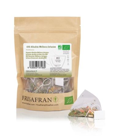 FRISAFRAN FRISAFRAN | Organic Pyramid Alkaline Wellness Infusion 60 Units | 120g | Alkaline Tea | Healthy Infusion | Antioxidants | Digestive | Mineralized | Health & Wellness | Alkaline Herbal Tea | Herbal Tea