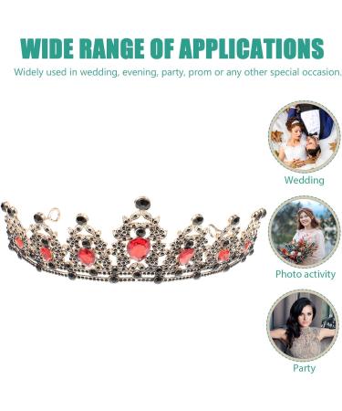 Shop Lurrose Vintage Black Tiara & Crown Headband - Strass Princess Crown for Weddings & Girls - Classic Queen Headdress in Red - Buy Online on GoSupps.com