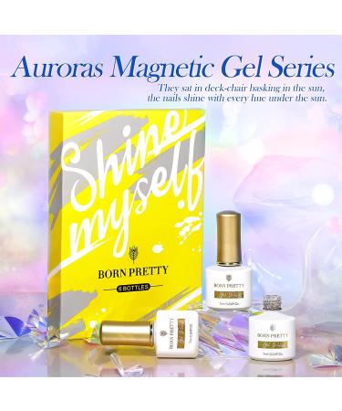 BORN PRETTY Auroras Cat Glitter Magnetic Gel Polish Set - 6Pcs 7ML LED Gel Nail Art Manicure Kit - Buy Online on GoSupps.com