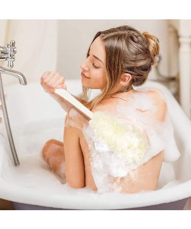 Pack of 3 Shower Sponges with Handles - Dual-Sided Bath Scrubbers & Back Brushes for Men and Women | Perfect Bathroom Accessories - Buy Online on GoSupps.com