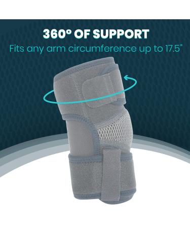 Vive Elbow Brace - Compression Sleeve for Tennis & Golfers - Support Strap for Tendonitis & Epicondylitis - Gray Standard - Buy Online on GoSupps.com