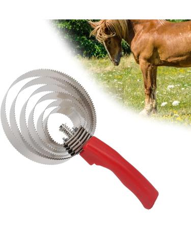 Curry Comb Reversible Stainless Steel Curry Comb Livestock Shedding Comb with Soft Touch Grip for Sheep Horses Cows(6 Rings) As shown - Buy Online on GoSupps.com