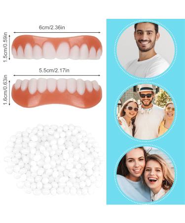 Buy Instant Smile Veneers - Top & Bottom False Teeth for a Perfect White Smile | Cosmetic Tooth Whitening Prosthetic Teeth - Buy Online on GoSupps.com