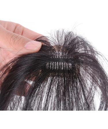 Bangs Hair Clip Lifelike Hair Extensions Wispy Bangs Clip Dark Brown Fake Air Bangs Fringe Refine Facial Contour 3D Real Human Hair Bangs for Daily Wear - Buy Online on GoSupps.com