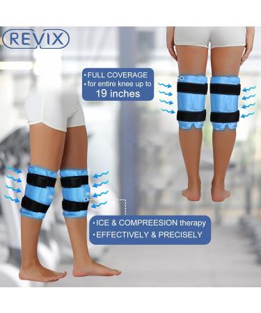 Revix XL Reusable Knee Cooling Pads - Gel Cool Pack for Pain Relief Swelling & Recovery - 2 Pieces with Velcro Fastener (Blue) - Buy Online on GoSupps.com