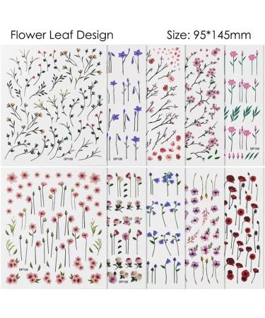 Summer Blossom Nail Art Decoration Classy Poppy Rose Branch Designs Nail Sticker 3D Decals Flowers Leaves(DP-130) - Buy Online on GoSupps.com
