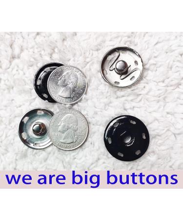 JOSDIOX Large Snap Fastener Buttons 12 Sets - Silver/Black - for Sewing Clothing - 25mm Size - Buy Online on GoSupps.com