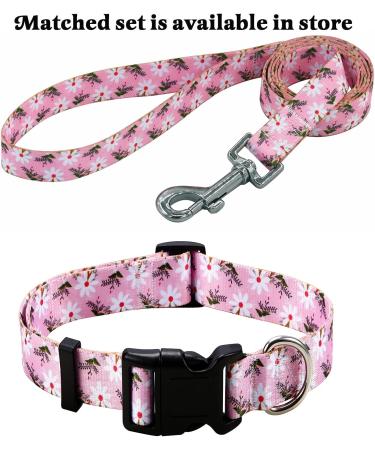 Mihqy Adjustable Dog Collar - Soft & Comfortable Bohemian Design with Flowers & Geometric Trunk for All Dog Sizes (L: 38-63 cm) - Buy Online on GoSupps.com