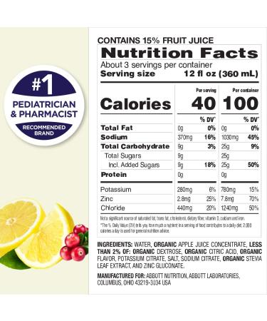 Pedialyte Organic Electrolyte Solution  Crisp Lemon Berry  33.8 Fl. Oz (Pack of 4) - Buy Online on GoSupps.com