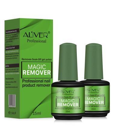 Nail Polish Remover (2Pack), gel polish remover in 3-5 Minutes Easily Removes Soak-Off Gel Nail Polish, Easily & Quickly Soak Off Gel Polish No Need For Foil, Soaking Or Wrapping 0.5 Fl Oz (Pack of 2)