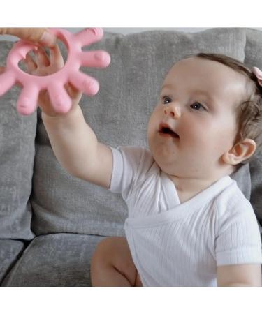 Buy Silicone Teething Bite Ring for Babies - 2-Pack | Toddler Teeth Relief | Perfect Shower Gifts - Green & Pink - Buy Online on GoSupps.com