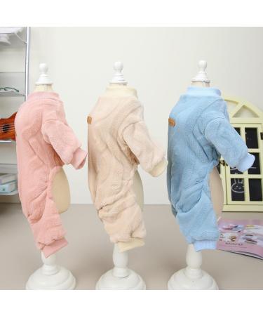 Izefia Dog Sweater | Fleece Dog Clothing for Small & Medium Dogs | Winter Warm Pajama Overall | Twist Print Sweatshirt | size L (30 cm back length) - Pink - Buy Online on GoSupps.com
