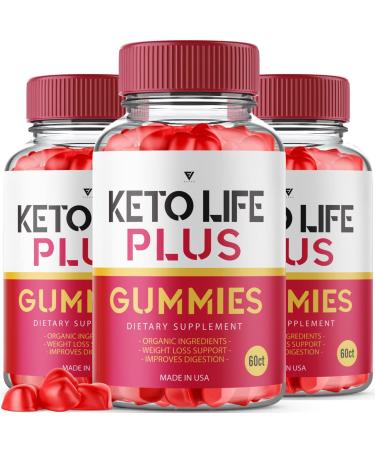 (3 Pack) Keto Life Plus Gummies Weight Loss Keto Life Plus ACV Gummies Shark Advanced Tank KetoLife Plus Gomitas Oprah Winfrey AVC Apple Cider Vinegar Supplement Bajar Peso Rapido Diet (180 Gummies)