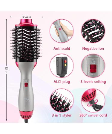 Buy NewWay 1000W Hot Air Brush - Safe & Stylish Hair Drying Volumizing with Overheating Protection - ALCI Plug - International Shipping Available - Buy Online on GoSupps.com