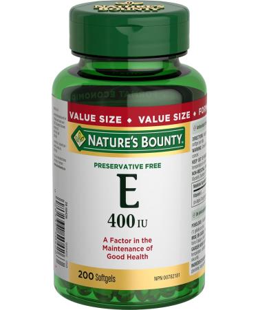 Nature's Bounty Vitamin E Pills And Supplement Helps Maintain Health 400Iu 200 Softgels & Vitamin D3 Pills and Supplement Helps Support Immune Function 1000iu 500 Softgels Vitamin+ Vitamin D3 Pills - Buy Online on GoSupps.com