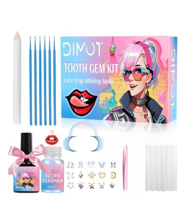 DIY Tooth Gem Kit Sparkling Crystals Tooth Gem Kit DIY Crystals Jewelry Kit Teeth Gems Kit Professional Fashionable Tooth Gems Kit for Teeth Teeth Jewelry Starter Kit (C)
