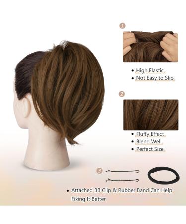BARSDAR HAARDIAD Short Synthetic Hair Extensions - Light Golden Brown Ponytail Scrunchy | 20cm Hair Jewelry for Women - Buy Online on GoSupps.com