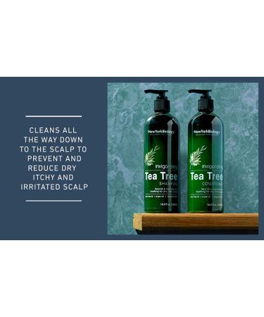 Tea Tree Shampoo and Conditioner Set for Dandruff Relief and Hair Growth - 16.9 fl Oz - Buy Online on GoSupps.com