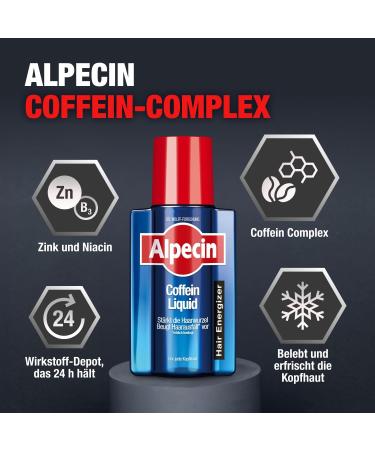  Alpecin Alpecin Hair Energizer Caffeine Liquid - 4 x 200ml - Hair Energizer to Prevent Hereditary Hair Loss in Men - Strengthen Hair Root - Buy Online on GoSupps.com